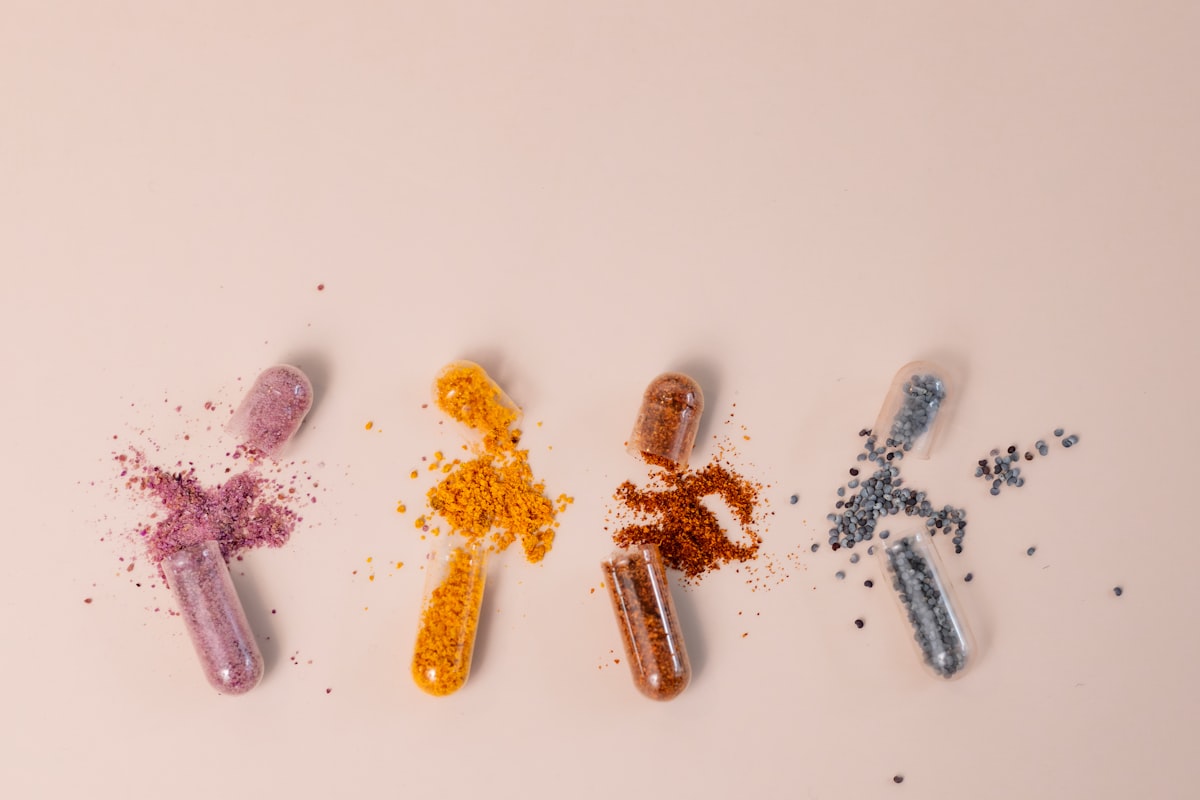 Micronutrients and balanced nutrition displayed with colorful fruits and vegetables